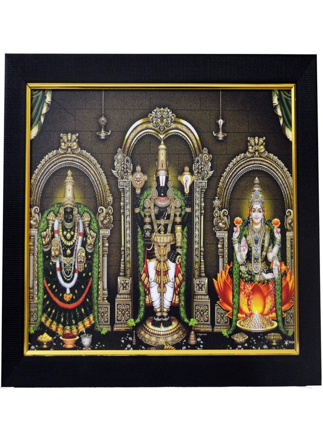 101Temples-Divinity Eternity Spirituality Padmavathi Lakshmi Balaji God Wooden Rectangular Photo Frame With Wall Hook, 1 Piece|10 x 13 Inch, Matt Finish - Image 1